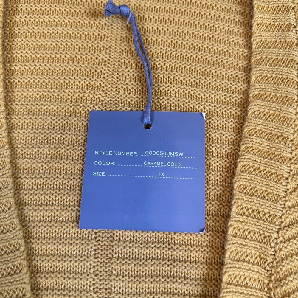 NWT Marled Reunited Clothing Open Front Caramel Gold Cardigan Sweater 1X - Picture 4 of 11